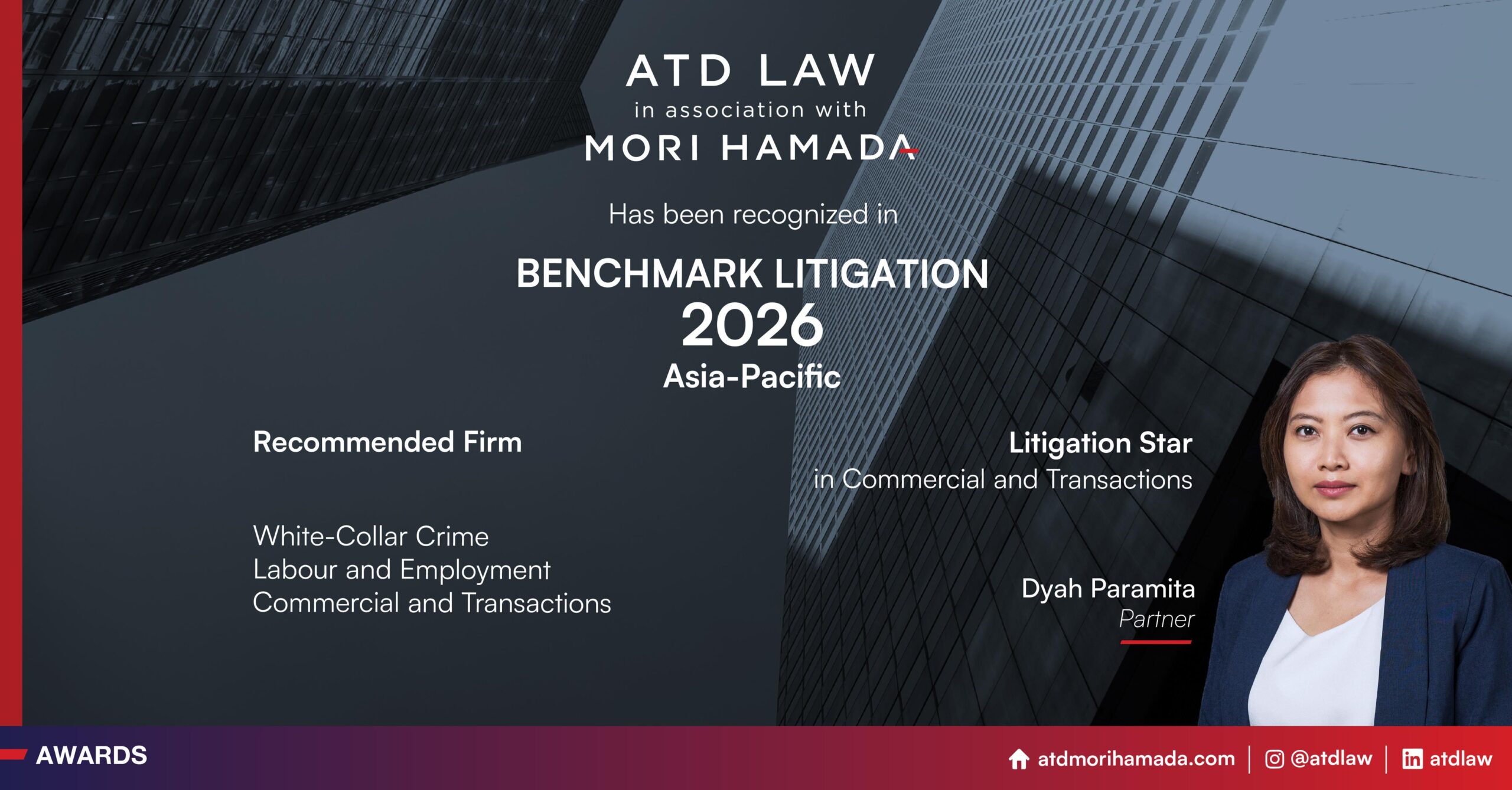 ATD Mori Hamada and Dyah Paramita Have Been Ranked in Benchmark Litigation Asia-Pacific 2026