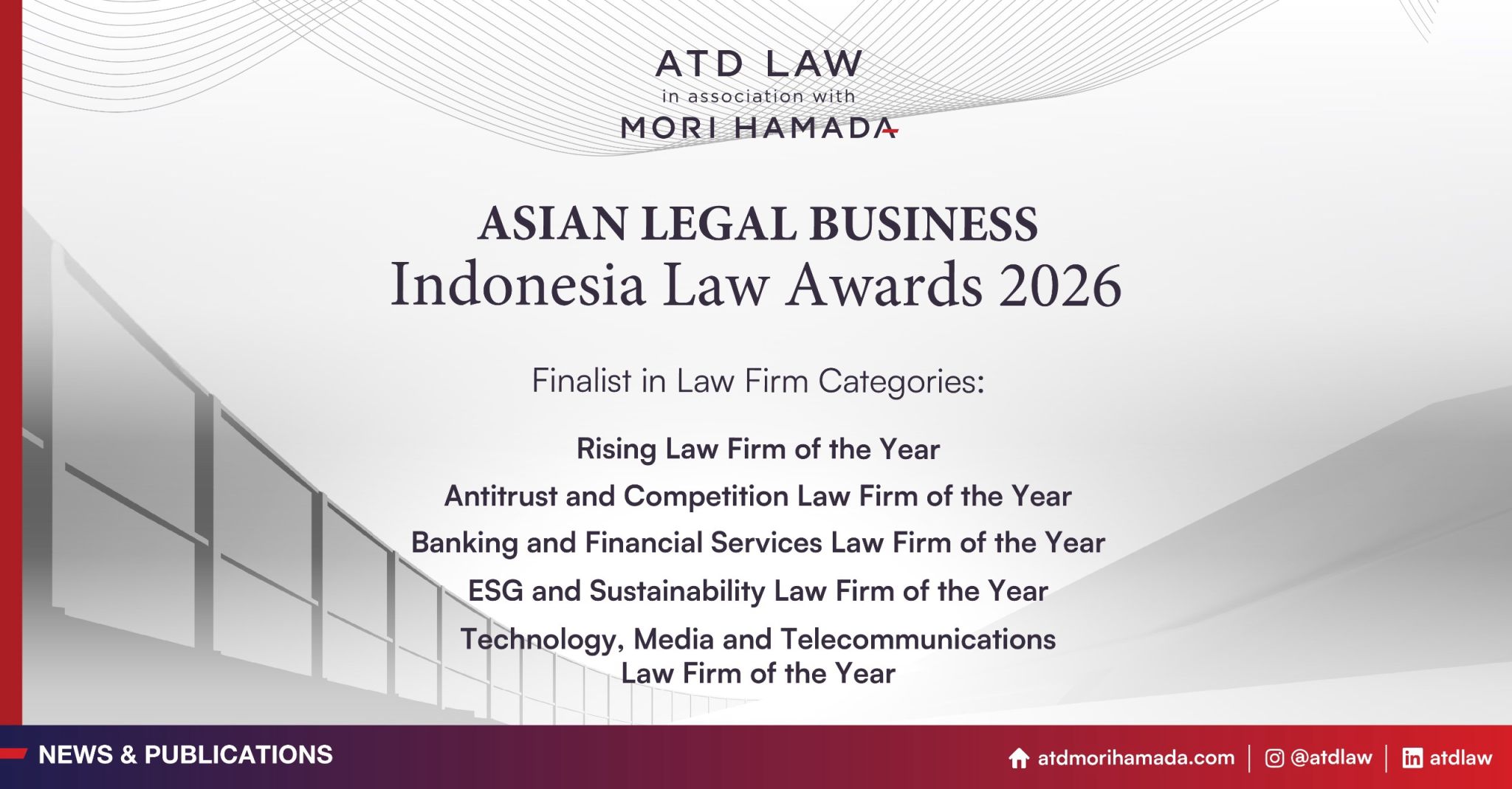 Asian Legal Business Recognized ATD Law as Finalist in Indonesia Law Awards 2026
