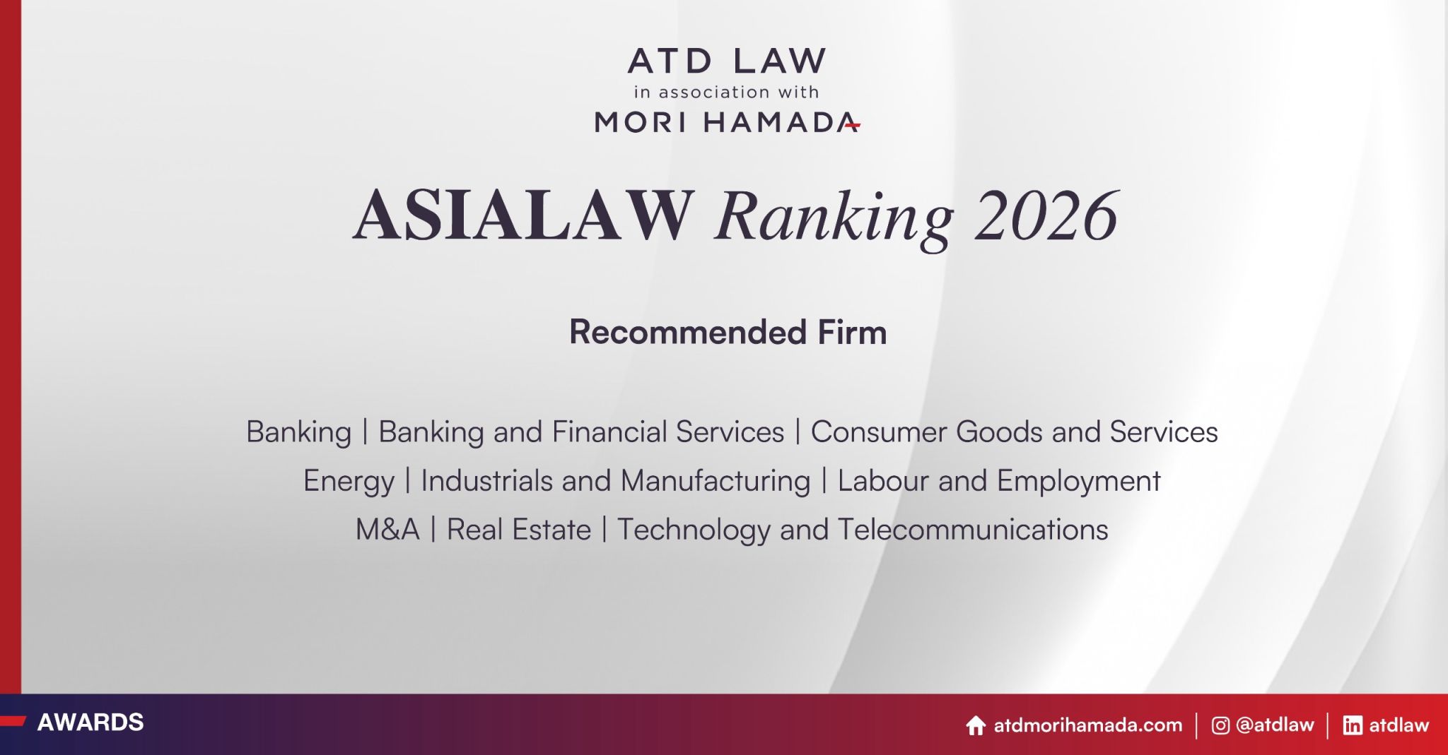 ATD Law Recognized in Asialaw Rankings 2026