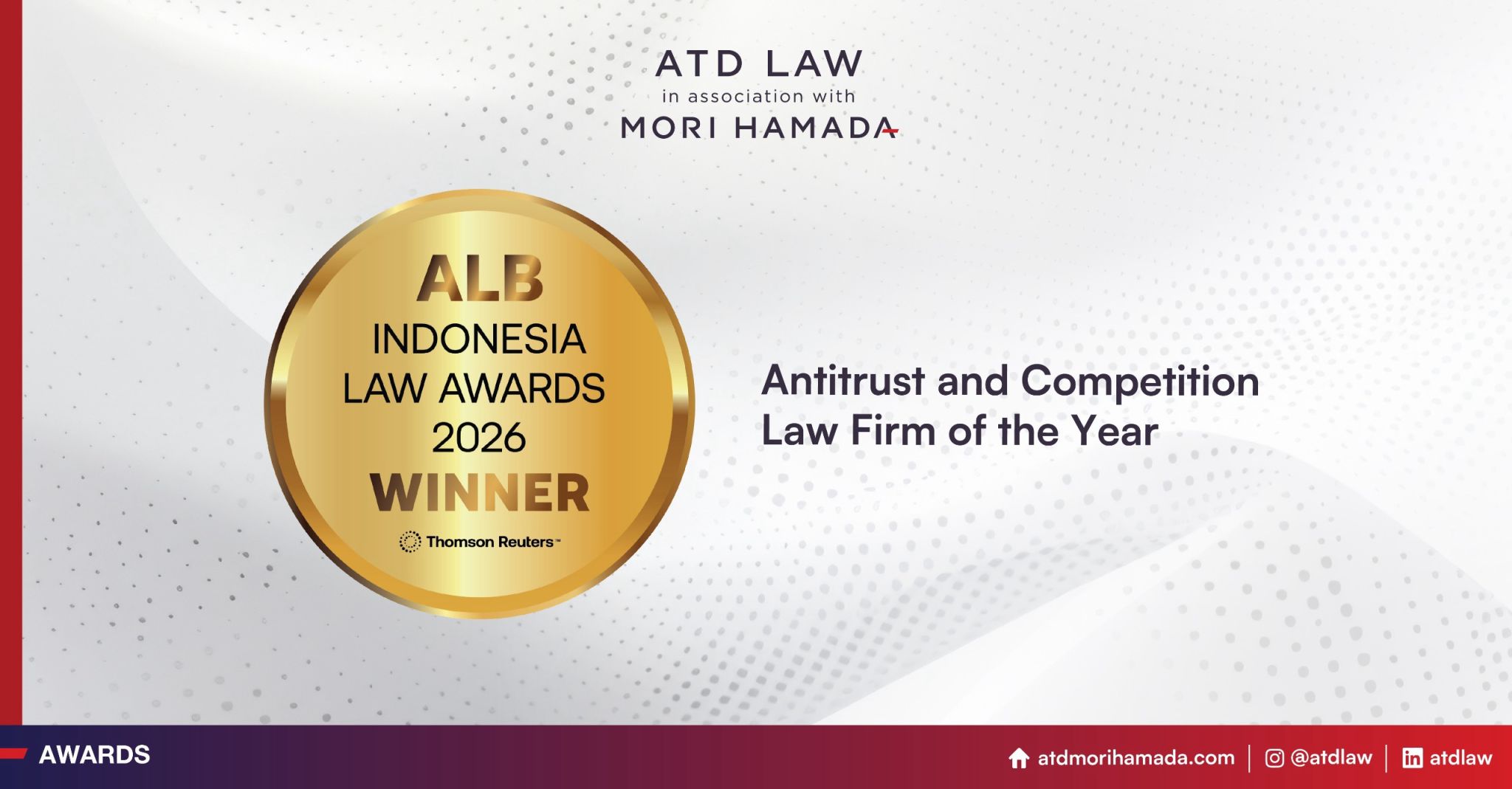 ATD Law is Antitrust & Competition Law Firm of the Year in ALB Indonesia Law Awards 2026